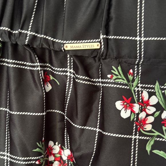 Custom Wide Leg High Waisted Palazzo Pants size Medium/Large Black Red - Picture 6 of 7